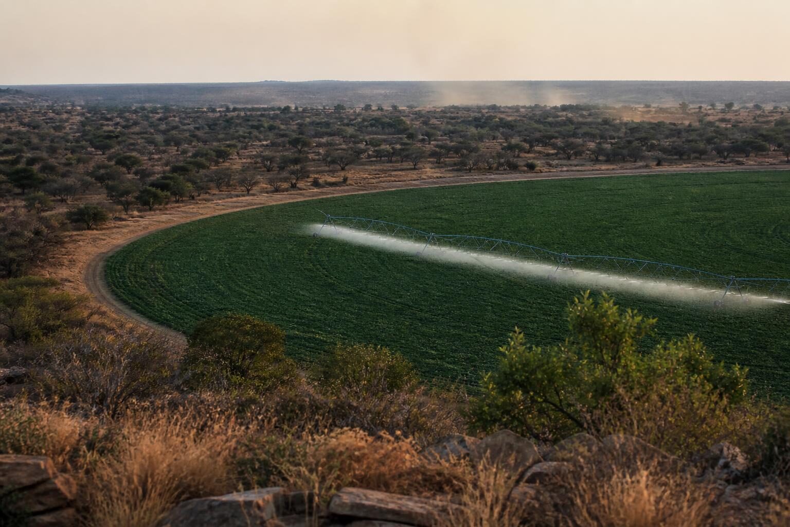 Centre pivot irrigation in semi-arid rangeland