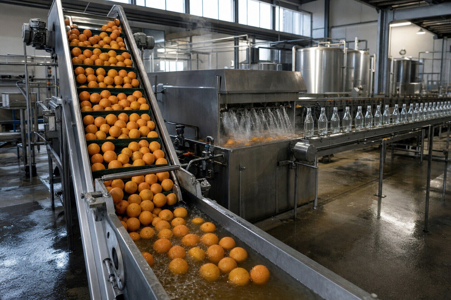Citrus intake and washing line